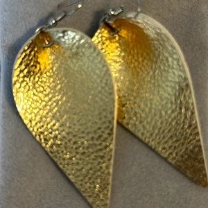 Gold faux leather earrings